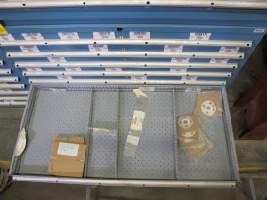 LISTA HEAVY DUTY 9-DRAWER PARTS CABINET W/ CONTENTS (W-50) LOADING & HANDLING FEE $25-